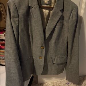 J. Crew Gray Women's Blazer with the Gold buttons